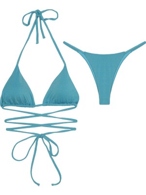 Pierre Cardin Ipli Üçgen Parlak Detay Bikini Takımı