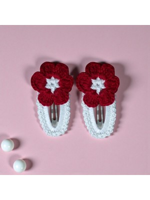 Kız Çocuk El Örgüsü Çiçek Toka