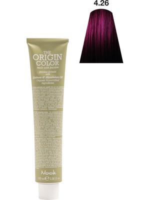 Nook Origin Color Profesyonel Saç Boyası 100ml - Vişne Çürüğü/Koyu Patlıcan Mor(4.26-DERİN VİŞNE ÇÜRÜĞÜ)