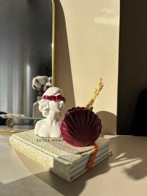 Zuyka Home Maskeli Kız Dekor Biblo ve Mini Istiridye Vazo Set