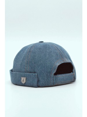 Külah Urban Koyu Mavi Docker Şapka - Sipersiz Denim %100 Pamuk Kep