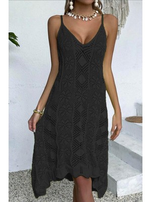 Bosel Kadın Kalın Askılı Triko Elbise