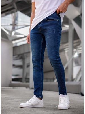 Koyu Mavi Tırnaklı Slimfit