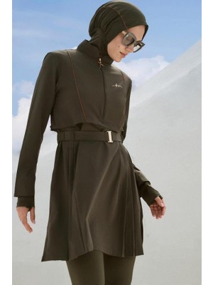 Haşema HSM-5017 Nazende Kemer Toka Detalı Tesettür Mayo Takımı