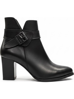 Ustalar Ayakkabı Siyah Kadın Hakiki Deri Topuklu Bot 715.809