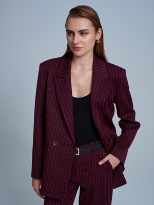 Dilvin 60780 Blazer Ceket-Bordo