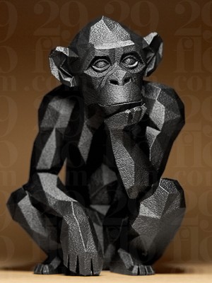 Linova Geometrik Düşünen Maymun Heykel Biblo Dekoratif Obje