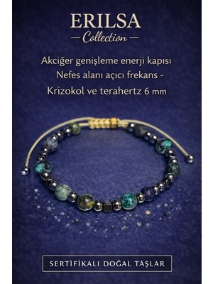 Erilsa Sertifikalı Akciğer Genişleme Enerji Kapısı Nefes Alanı Açıcı Frekans Bilekliği - Krizokol Doğaltaş