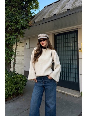 Laluvia Taş Fitilli Oversize Kazak - 26808