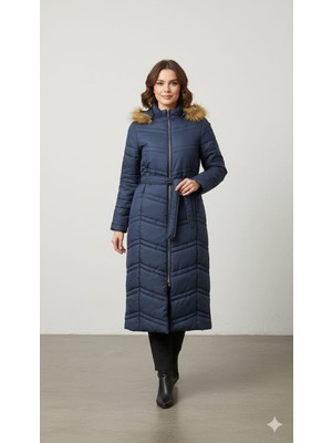 Micca Soft Elyaf Dolgulu Peluş Detaylı Astarlı Zamansız Kaban Manto-Laci