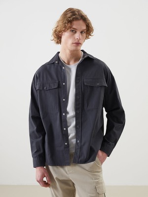 Lc Waikiki Yeni Sezon Rahat Kalıp Uzun Kollu Gabardin Erkek Gömlek Ceket