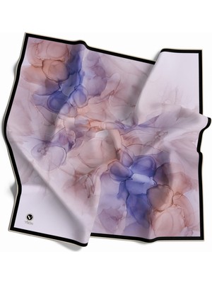 Violla Rayon Batik Desenli Lila Renkli 90X90 Eşarp (Ipek Içermez) Kenar Dikiş Şekli El Dikişli