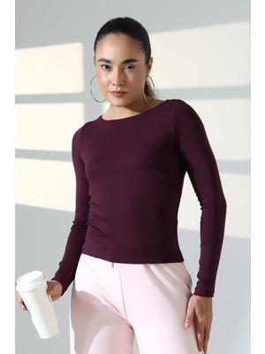 Modaplaza Kadın Kayık Yaka Uzun Kol Body 21897