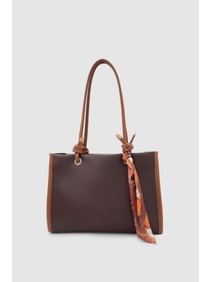 Lorevie Kadın Siyah Fularlı Omuz ve El Çantası