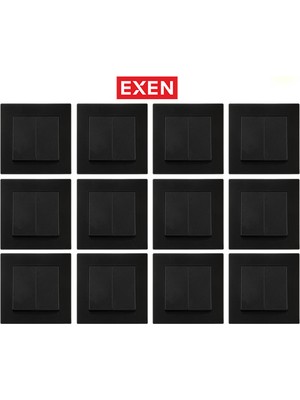 Exen Karell Metalik Siyah Komütatör 12 Adet(Çerçeveli)