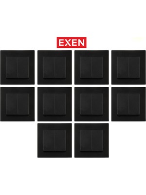 Exen Karell Metalik Siyah Komütatör 10 Adet(Çerçeveli)