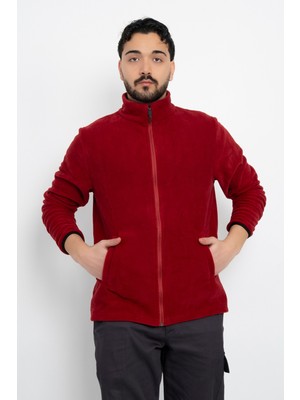 Unisex Anti-Pilling Tüylenme Yapmayan Standart Fit Tam Fermuarlı Soğuk Geçirmez Polar Hırka