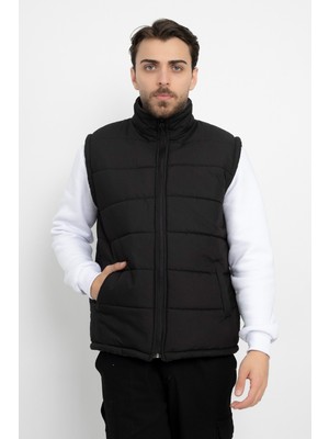 Bondit Içi Polarlı Su Geçirmez Standart Fit Yelek Tam Fermuar Kışlık Unisex Yelek