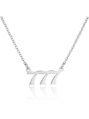 Herşey Nota Melek Numarası 777 Kolye Şans Kolyesi Paslanmaz Çelik