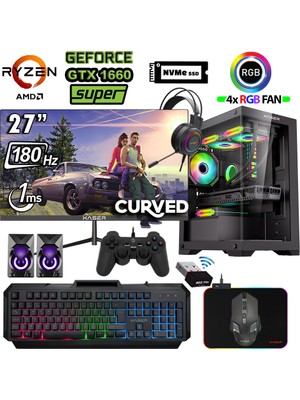 Xaser Blood X150 Ryzen 7 5700X 32GB Ram 1tb M.2 SSD 6gb GTX1660 Super 27 180Hz Oyuncu Tavsiye Sistem