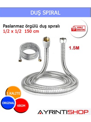 AYRINTISHOP Ayrıntishop Duş Spiral – 150CM Duşakabin Yedek Parça