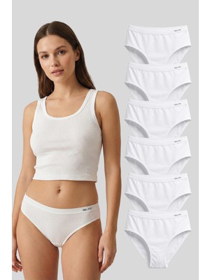 Belinoplus Kadın Slip Bambu Beyaz Renk 6 Lı Paket Briefs