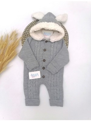 Tavşan Kulaklı Gri Astronot Tulum 12-18 Ay