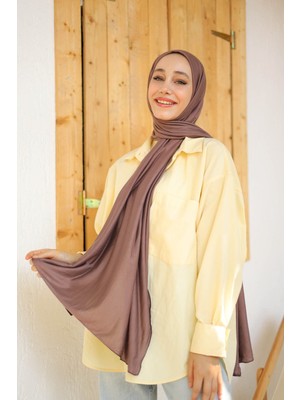 Aksesuar Tesettür Penye Şal Kahve
