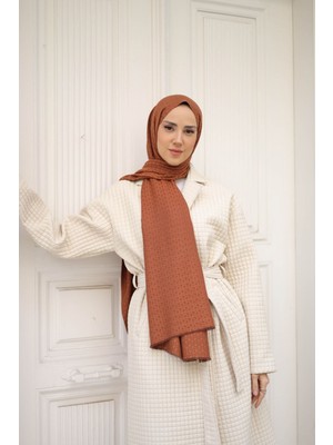 Shalby Twin Desen Kaşmir Tesettür Şal Kiremit