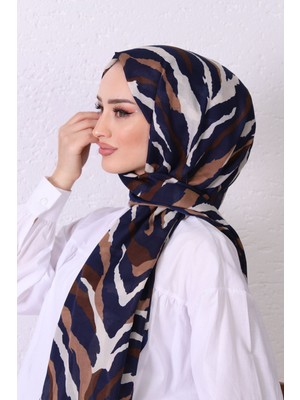 Shalby Armin Desenli Tülbent Tesettür Şal Lacivert