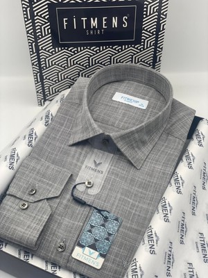 Fitmens Klasik Uzun Kol Cepsiz Keten Yaka Alttan Düğmeli Hediye Kutulu Erkek Gömlek FS-003686 - Siyah