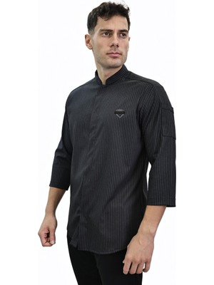 Çizgili Şef Gömlek Aşçı Kıyafeti Chef Aşçı Forması