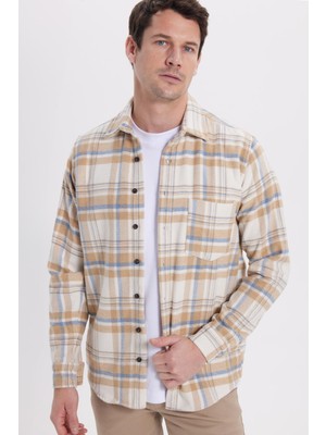 Tudors Erkek Regular Fit Rahat Kesim Kışlık Kareli Oduncu Gömlek
