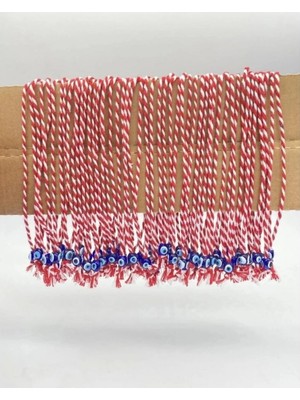 Herşey Nota Marteniçka Bileklik Nazar Boncuklu Hediyelik Bahar Dilek ve Şans Ip Bilekliği 50 Adet