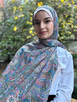 Shalby Tesettür Gerbera Desen Pamuk Soft Şal Gökkuşağı