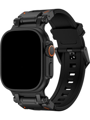 Dexmon Apple Watch 11 10 46MM 9 8 7 6 Se Ultra Uyumlu 49-46-45-44-42MM Metal Pimli Tokalı Premium Silikon Kordon – Dayanıklı Spor Rubber Kayış