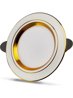 Eco Lounge Noas YL38 0520 Beyaz Kasa Gold Detaylı LED Spot 5W 3 Renkli