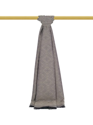 Bursa İpek Vizon Damask Desen Jakarlı Ipek Şal