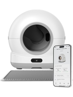 Xenon Smart Akıllı Otomatik Kameralı Kedi Tuvaleti Uv Sterilizasyonlu 72L Hacim 7L Kapasiteli Cat Cleaner X8623