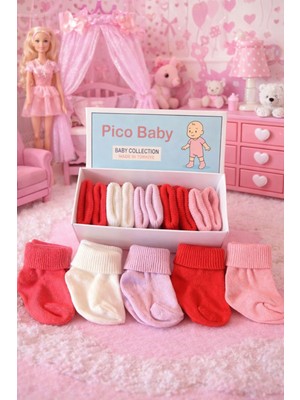 Pico Baby Organik Pamuk Unisex 5'li Kutulu Premium Yeni Doğan Bebek & Çocuk Çorabı