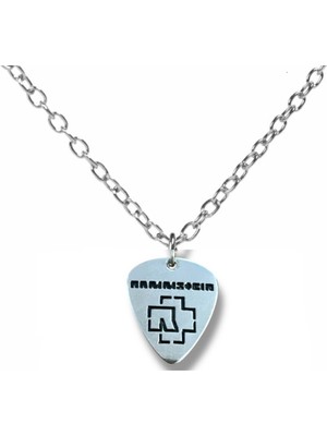 Rammstein Endüstriyel Metal Grubu Pena Şeklinde Çift Taraflı Rock Işaretli Unisex Metal Kolye