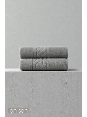 Anılsan 2'li Rita Antrasit Banyo Havlusu - 70x140 Cm, 490Gr, %100 Pamuk, Spa Ve Otel Havlusu