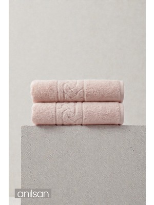 Anılsan 2'li Rita Pudra Banyo Havlusu - 70x140 Cm, 490Gr, %100 Pamuk, Spa Ve Otel Havlusu