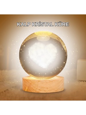 Lowell Home Kalpli LED Işıklı Cam Küre Büyük Boy Kristal Tasarım