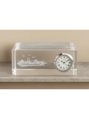 Lowell Home Istanbul Tasarımlı Kristal Saatli Biblo