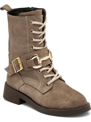 Tergan Vizon Hakiki Süet Deri Kadın Bot - K24K1BT67740-A02