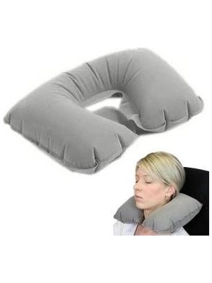 Şişme Seyahat Yastığı Gri Lacivert