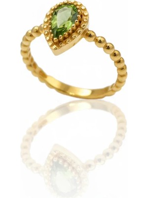 Alimoğlu Kuyumculuk 22 Ayar Altın Yeşil Damla Taşlı ve Dorika Kollu Yüzük 3,05 gr Ürün Kodu: YZ06489