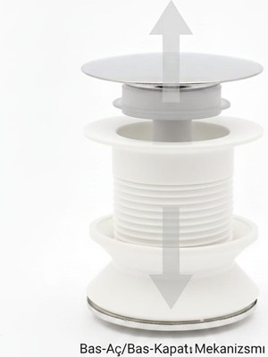 Yapı Kalite Koku Önleyici Bas-Stoplu Körüklü Lavabo ve Eviye Sifon Mutfak ve Banyo Için Uygundur Renk Beyaz