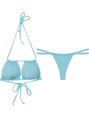 Pierre Cardin Ipli Üçgen Dokulu Kumaş Bikini Takım